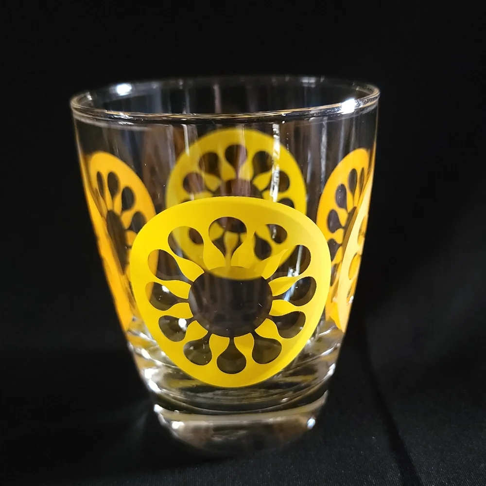 Vintage Ocean Thailand Lowball Bar Drinking Juice‎ Glass Lemons Oranges